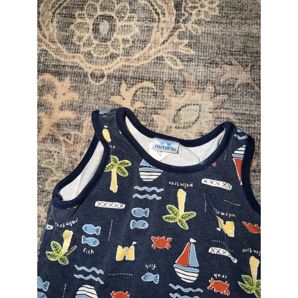 Vintage Carters Baby Infant Beach Romper Onesie